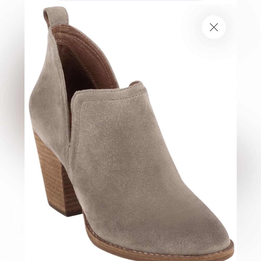 JEFFREY CAMPBELL Rosalee Rosee Bootie Ankle Boots Grey Suede SIZE 7.5